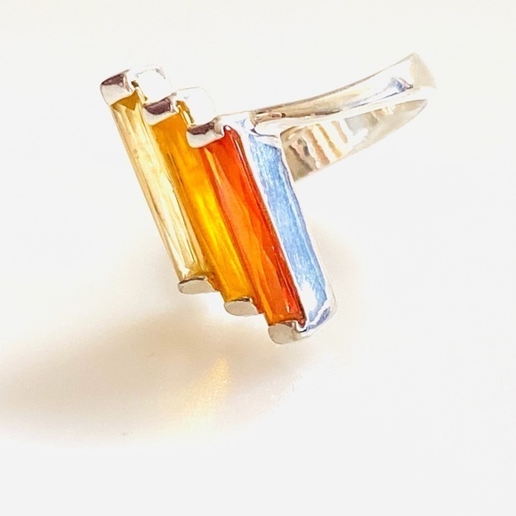 Marsala 925 Sterling Ring CZs 7 3/4 size 5.39g - Picture 7 of 10